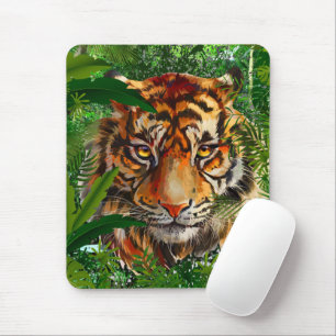 Tapis De Souris Mousepad Tigre Vert   Tigre de la jungle naturelle
