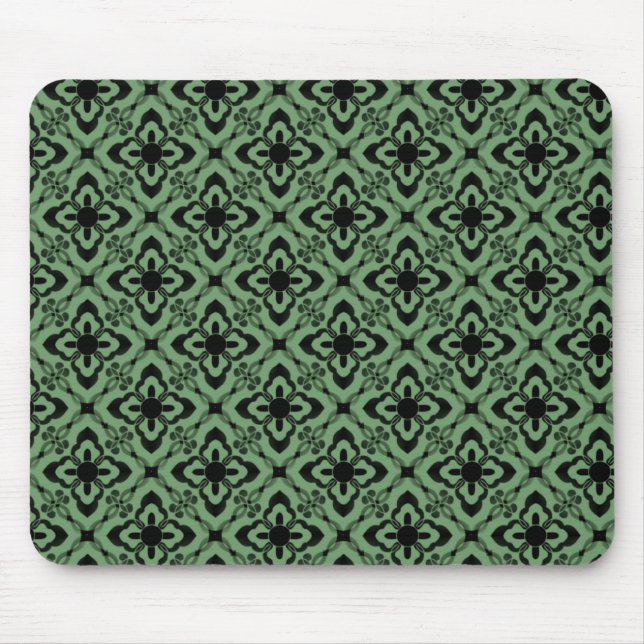 Tapis De Souris Mousepad tout simplement éblouissant, Damas, vert (Devant)