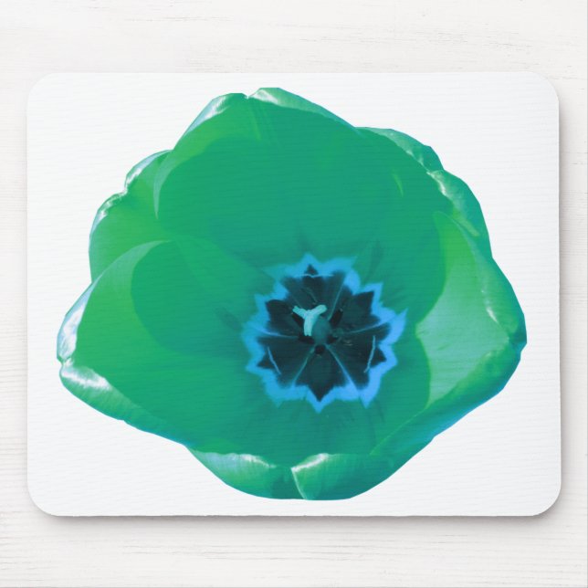 Tapis De Souris Mousepad Tulipe verte et bleue (Devant)