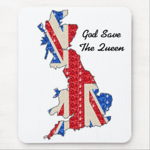 Tapis De Souris Mousepad UK Drapeau Dieu Sauvons La Reine