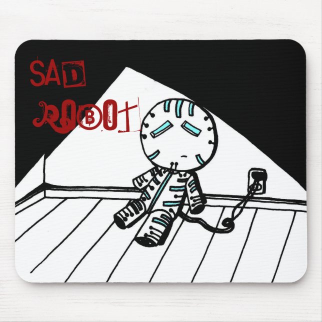 Tapis De Souris Mousepad, un robot triste (Devant)
