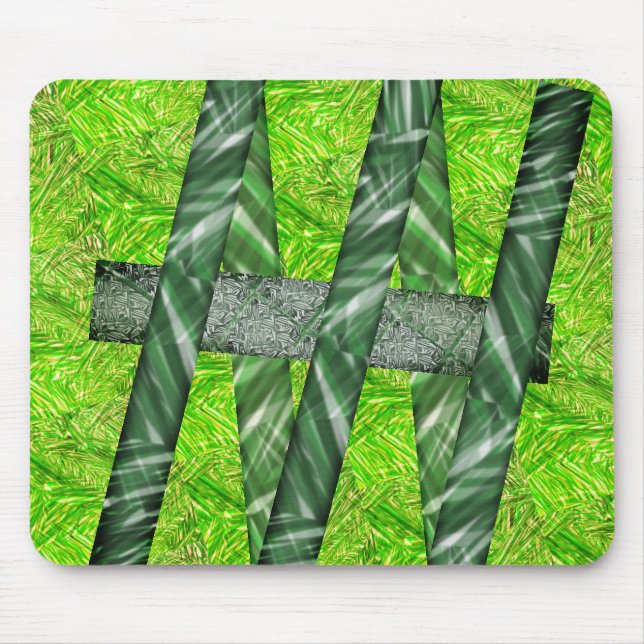 Tapis De Souris MousePad verde amarelado com riscos e traços verde (Devant)