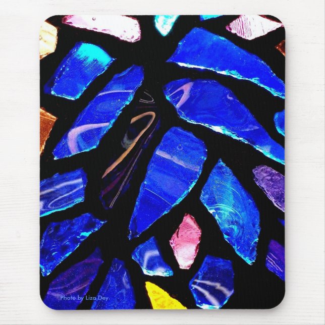 Tapis De Souris Mousepad 'Verre Bleu' (Devant)