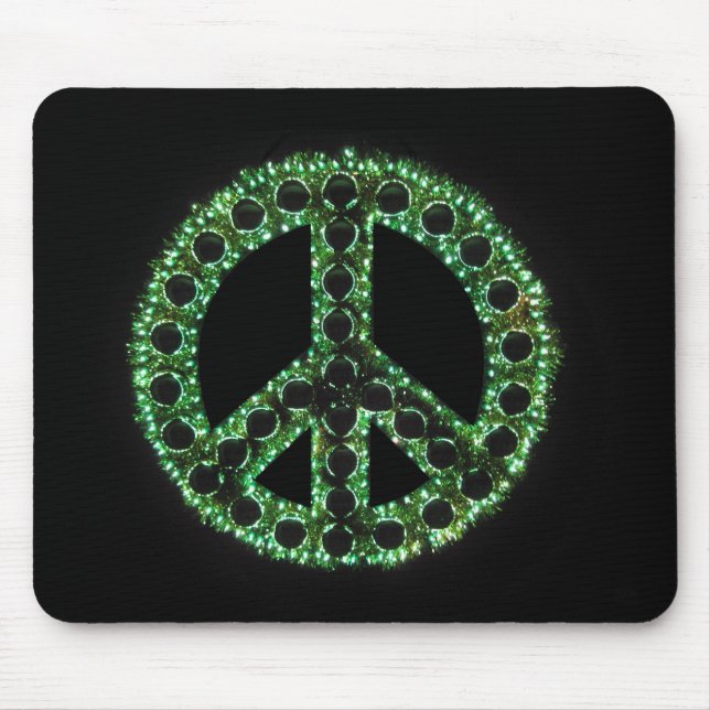 Tapis De Souris mousepad vert de signe de paix (Devant)