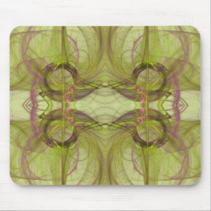 Tapis De Souris Mousepad vert et rose fractal