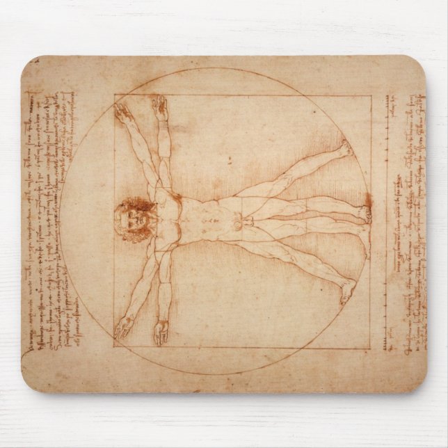 Tapis De Souris Mousepad Vitruvian Man par Leonardo da Vinci (Devant)