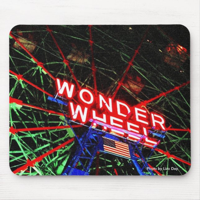 Tapis De Souris Mousepad 'Wonder Wheel Neon' (Devant)