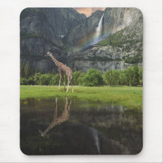 Tapis De Souris mousepad yosemite chute girafe arc-en-ciel
