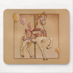 Tapis De Souris Mousepades - Carousel de poney pourpre