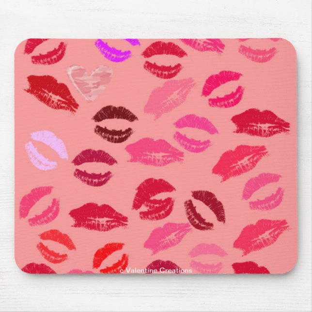 Tapis De Souris Mousepads - Cadeaux de la Saint-Valentin - Baisers (Devant)