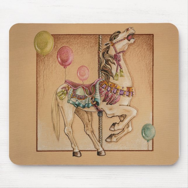 Tapis De Souris Mousepads - Carrousel de Cheval Heureux (Devant)