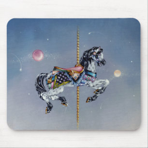 Tapis De Souris Mousepads - cheval gris de carrousel de jument