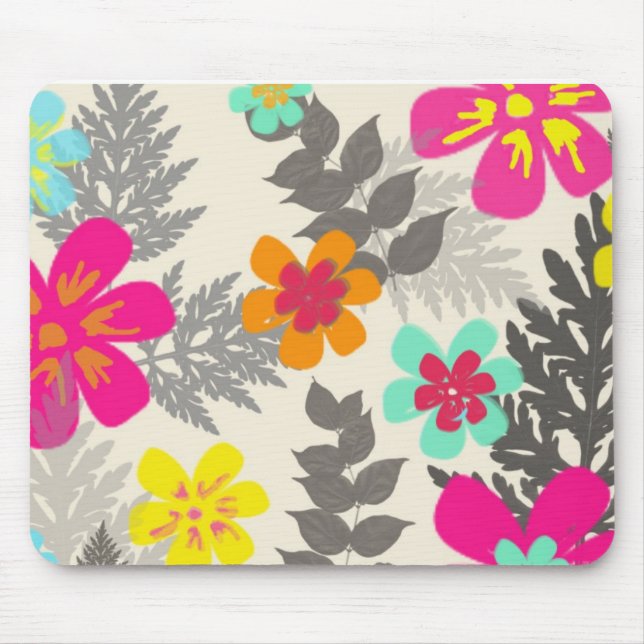 Tapis De Souris Mouspad aux fleurs tropicales (Devant)
