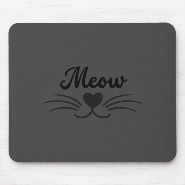 Tapis De Souris Moustache et barbe drôle de chat Kitty Meow  (Devant)