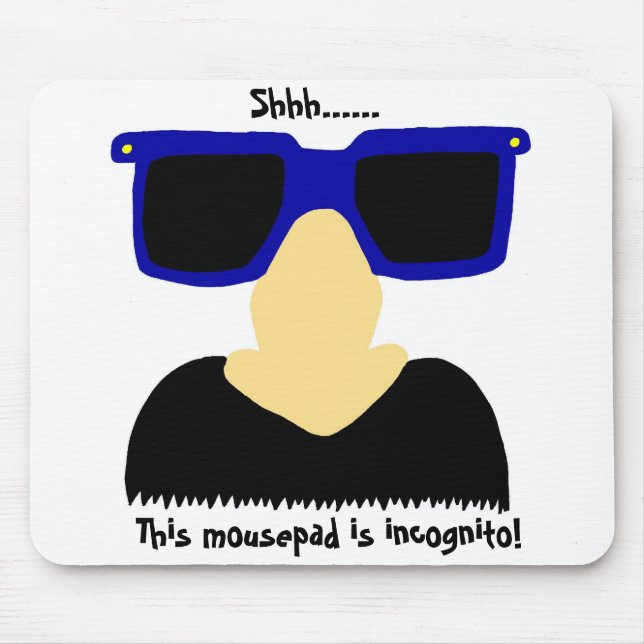Tapis De Souris Moustache Incognito et lunettes Mousepad (Devant)