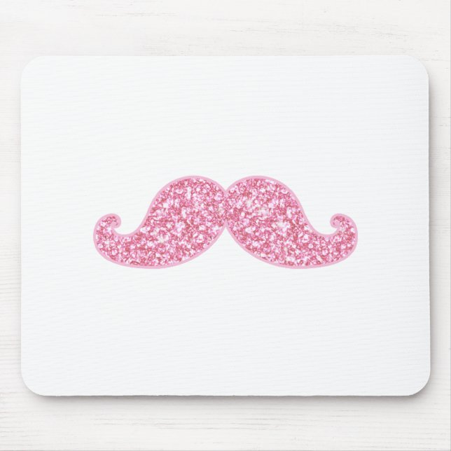 TAPIS DE SOURIS MOUSTACHE ROSE GIRLY DE PARTIES SCINTILLANTES (Devant)