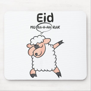 Tapis De Souris Mouton mignon en dabbing Eid Mu-ba-a-ah-rak Eid Al
