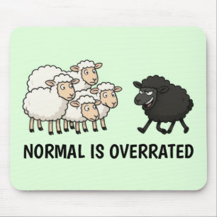 Tapis De Souris Moutons noirs et blancs
