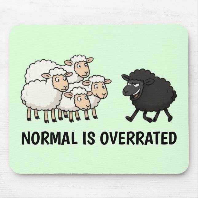 Tapis De Souris Moutons noirs et blancs (Devant)
