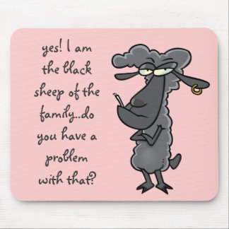 Tapis De Souris * Moutons noirs - Mousepad rose *