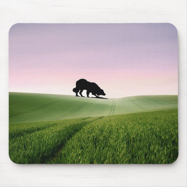 Tapis De Souris Moutons sur l'horizon… border collie Mousepad (Devant)