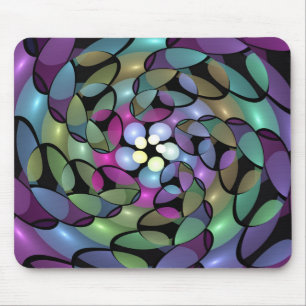 Tapis De Souris Mouvements colorés Abstrait Trippy Fractal Art