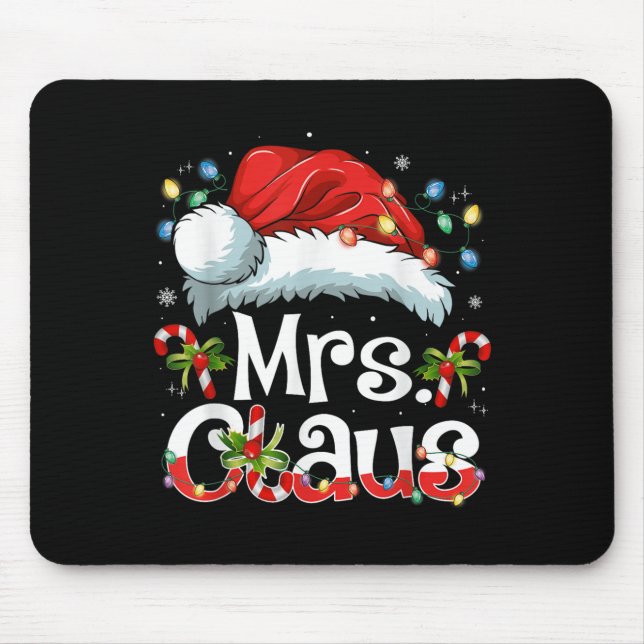 Tapis De Souris Mr And Mrs Claus Couples Matching Christmas Pajama (Devant)