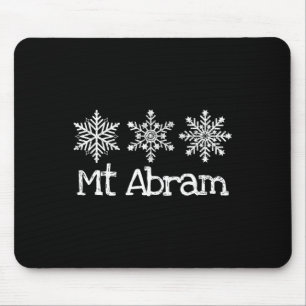 Tapis De Souris Mt Abram Maine Skieur Ski Rustique Flocons de neig