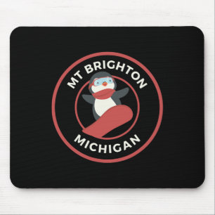 Tapis De Souris Mt Brighton Michigan Station de ski Penguin Snowbo