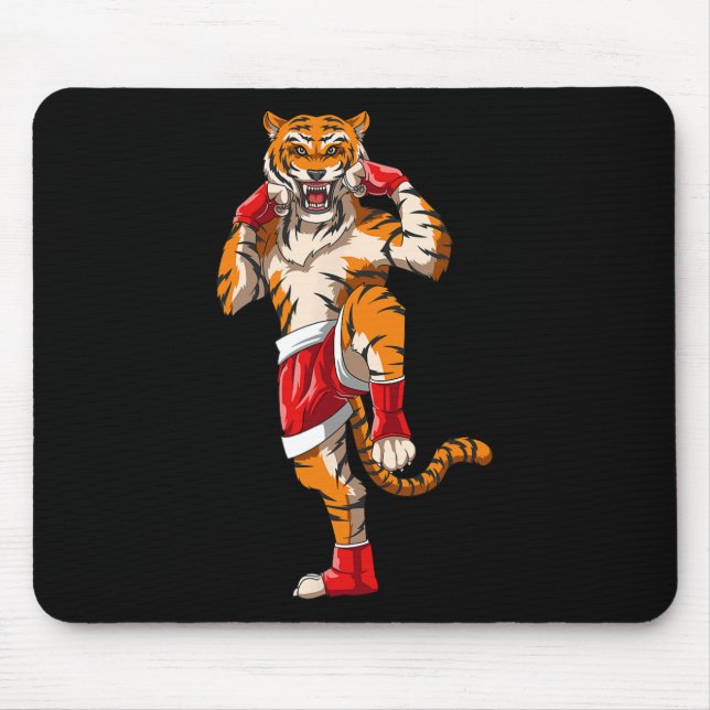 Tapis De Souris Muay Thai Tiger - Boxe Thaïlandaise et Kickboxing  (Devant)