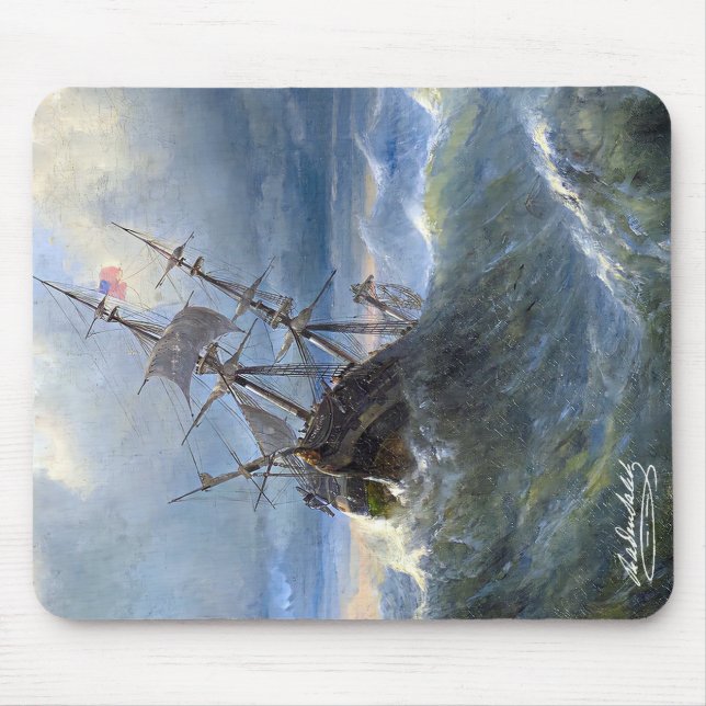 Tapis De Souris Muismat 'Ship in Storm' by Raden Saleh® (Devant)