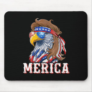 Tapis De Souris Mullet de Funny Eagle 4 juillet Drapeau américain
