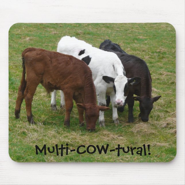 Tapis De Souris MULTI-VACHE-tural. Bétail multiculturels (Devant)