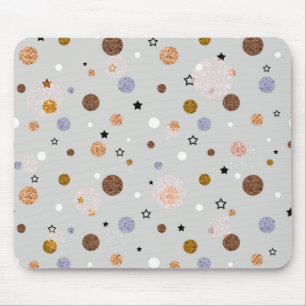 Tapis De Souris Multicolored polka dots on gray.