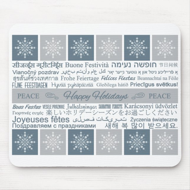 Tapis De Souris Multilingual Happy Holidays mousepad (Devant)