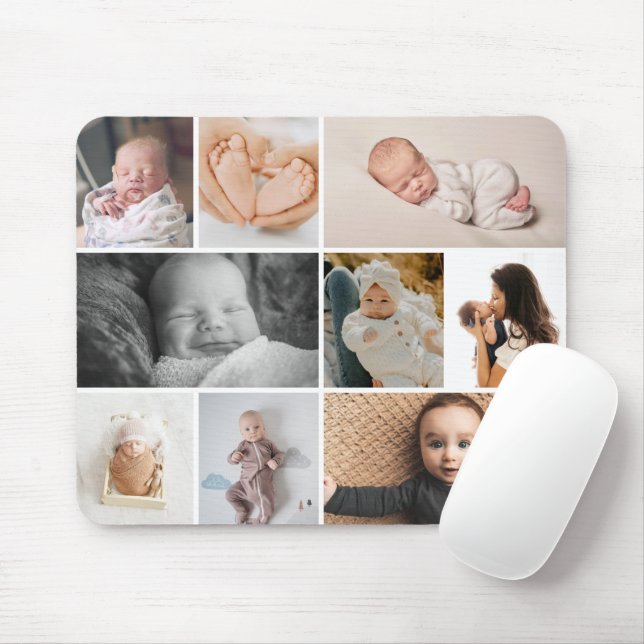 Tapis De Souris Multiple snapshots baby photos collage (Avec souris)