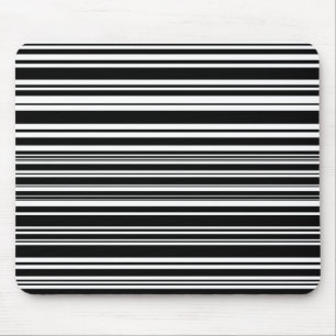 Tapis De Souris Multitudes de rayures noires et blanches irréguliè