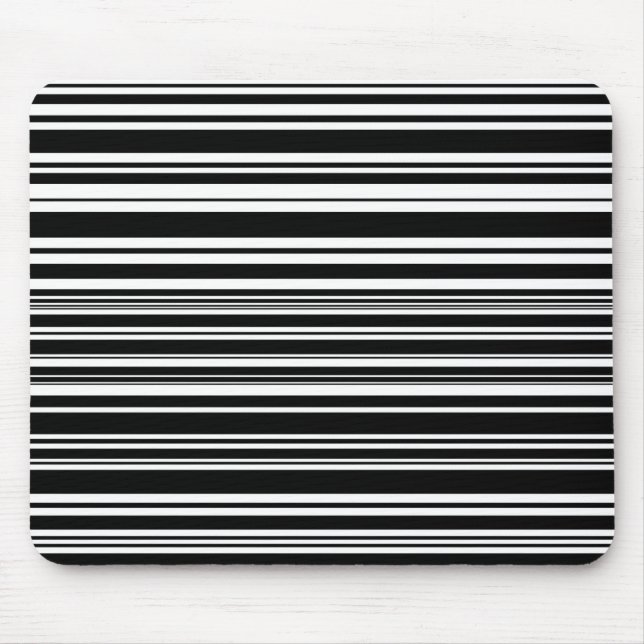 Tapis De Souris Multitudes de rayures noires et blanches irréguliè (Devant)