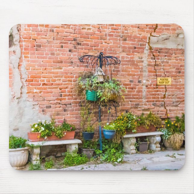 Tapis De Souris Mur en briques 6090 avec Plante (Devant)
