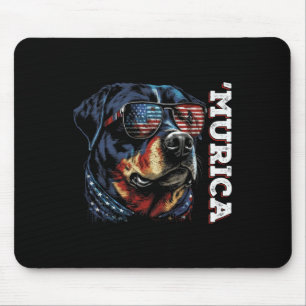 Tapis De Souris Murica Patriotic Rottweiler 4 juillet chien