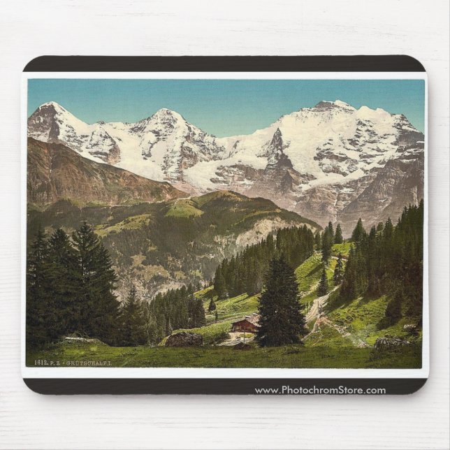 Tapis De Souris Murren, Grutschalp, I, Eiger, Monch et Jungfrau, (Devant)