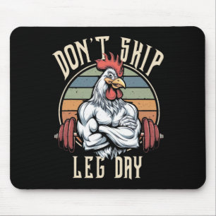 Tapis De Souris Muscles Poulet Drôle Gymnase Jambes d'entraînement