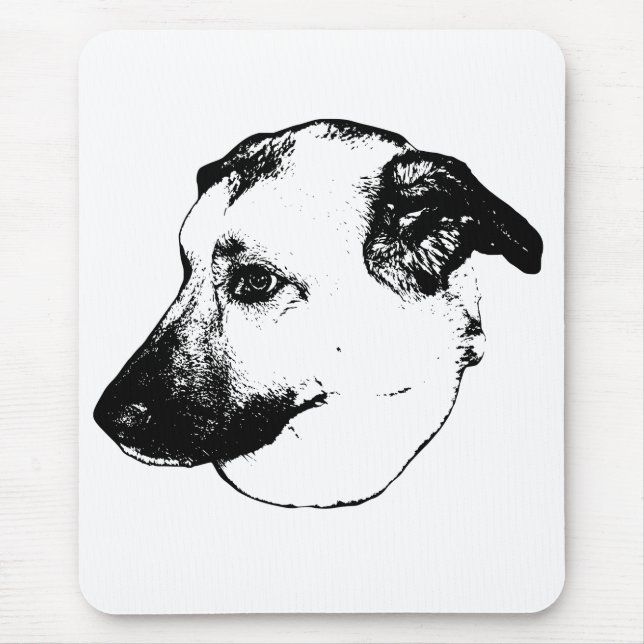 Tapis De Souris Muse de bureau, contour gras (Devant)