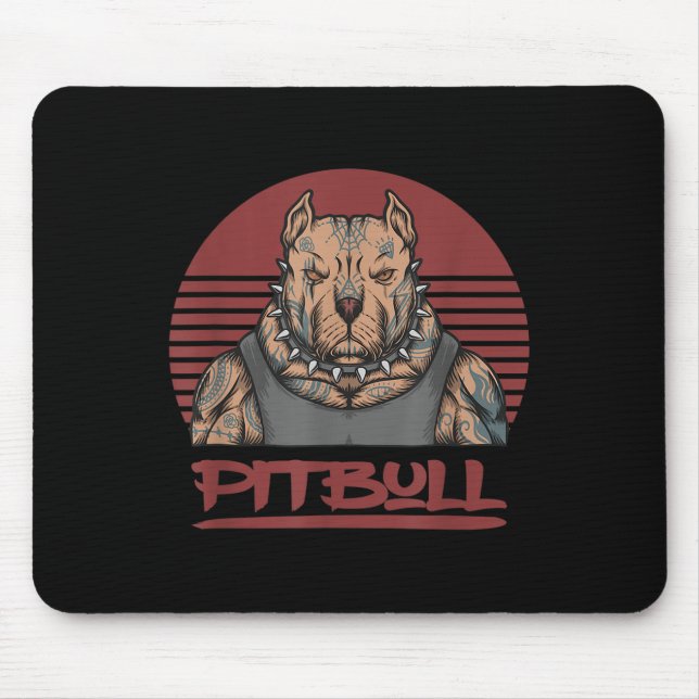 Tapis De Souris Museau Pitbull Chien Agressif À L'Aspect Pit Bull  (Devant)