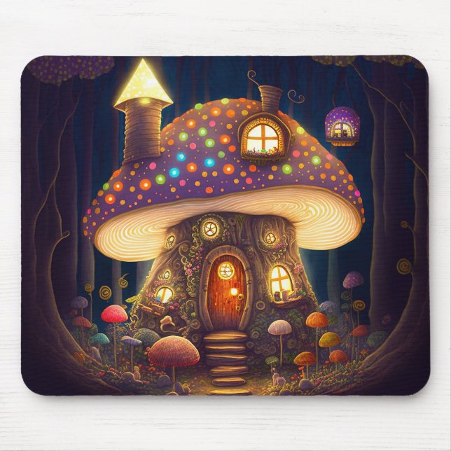 Tapis De Souris Mushroom House Imaginaire Art (Devant)
