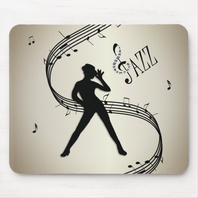 Tapis de souris musical doré pour danse jazz (Devant)