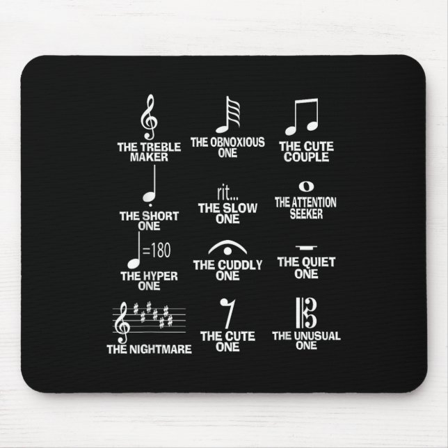 Tapis De Souris Musical Notes Symbol Definition Humor Funny Christ (Devant)