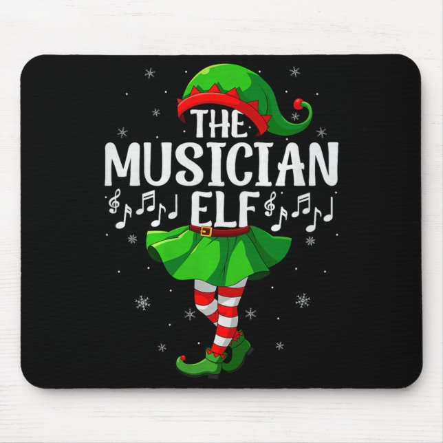 Tapis De Souris Musician Elf Christmas Girls Women Elf Squad Xmas  (Devant)