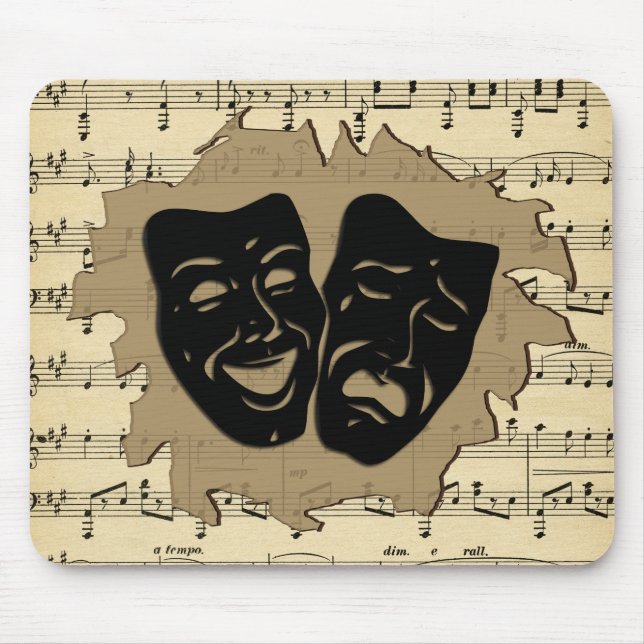 Tapis De Souris Musique antique et masques de théâtre (Devant)