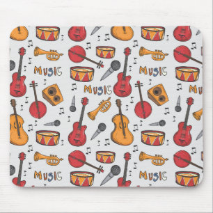 Tapis De Souris Musique cool Thématique Banjo Drums Guitare Violon